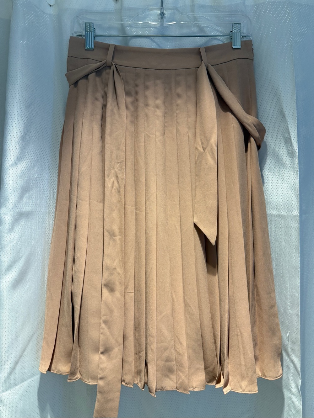Ann Taylor Pleated Maxi Skirt with Waist Tie - Taupe